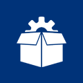 box with gear inside icon