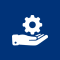 box with gear inside icon