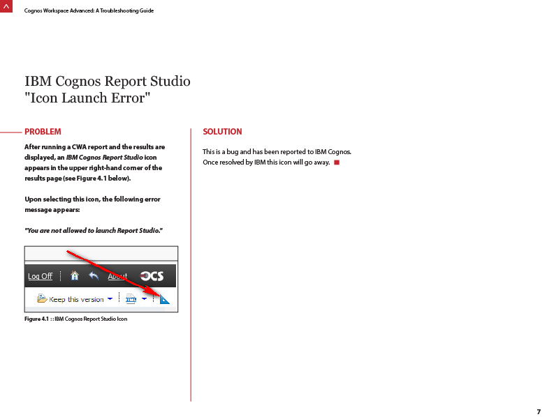 Cognos Workspace Advanced Troubleshooting Guide demo image 6 in carousel