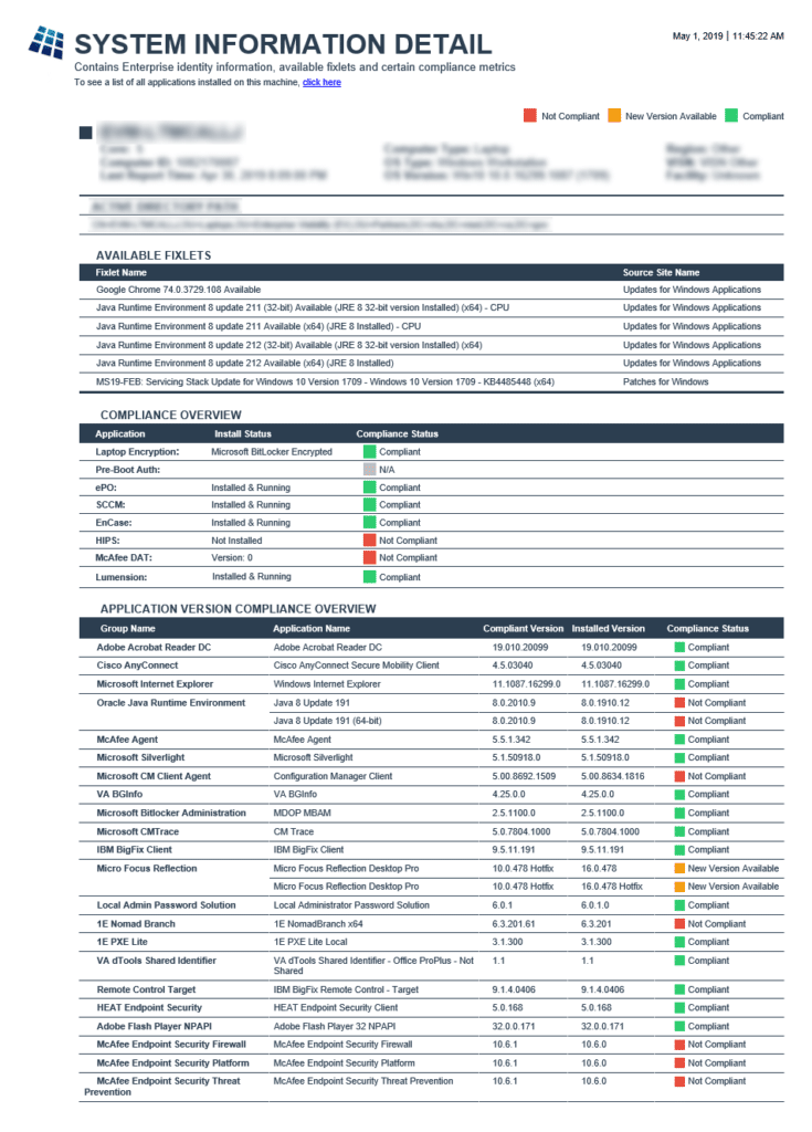 System Information Detail Report image